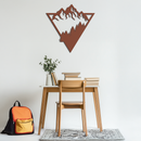 Mountain Forest Metal Wall Art - Geometric Nature Decor- KAF161