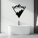 Mountain Forest Metal Wall Art - Geometric Nature Decor- KAF161