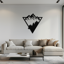 Mountain Forest Metal Wall Art - Geometric Nature Decor- KAF161