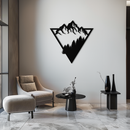 Mountain Forest Metal Wall Art - Geometric Nature Decor- KAF161