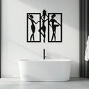 African Women Metal Wall Art - Elegant Tribal Wall Decor- KAF163