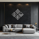 Four Elements Metal Wall Art - Modern Geometric Nature Decor- KAF173