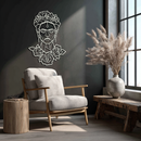 Frida Kahlo Metal Wall Art - Geometric Floral Portrait- KAF174