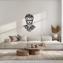 Frida Kahlo Metal Wall Art - Geometric Floral Portrait- KAF174