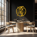 Floral Elegance Metal Wall Art - Modern Circular Flower Decor- KAF177