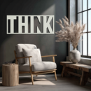 THINK" Metal Wall Art - Minimalist Inspirational Decor- KAF184
