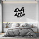 Bone-Holding Dog Metal Wall Art - Playful Pet Decor - KAF194