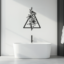 Floral Geometric Metal Wall Art – Elegant Lily Design - KAF215