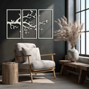 Branch Metal Wall Art – 3-Panel Minimalist Tree Design - KAF218