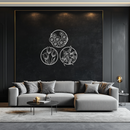 Floral Harmony Metal Wall Art - Set of Three Elegant Botanical Designs - KAF223