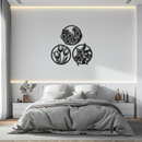 Floral Harmony Metal Wall Art - Set of Three Elegant Botanical Designs - KAF223