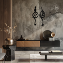 Allah & Muhammed Arabic Calligraphy Wall Art - Modern Islamic Metal Decor- KAF253
