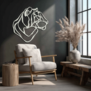 Line Lion Metal Wall Art - Modern Abstract Animal Decor- KAF264