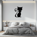 Cute Cat Metal Wall Art – Minimalist Feline Decor - KAF268