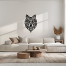 Mandala Wolf Metal Wall Art - Boho Animal Wall Decor - KAF272