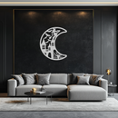 Haunted Moon Halloween Metal Wall Art - Witch & Castle Silhouette - KAF274