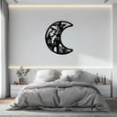 Haunted Moon Halloween Metal Wall Art - Witch & Castle Silhouette - KAF274