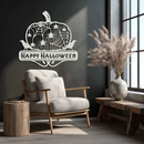 Happy Halloween Pumpkin Metal Wall Art - Spooky Home Decor - KAF275