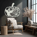 Halloween Boo Pumpkin Metal Wall Art - Spooky Halloween Decor- KAF276