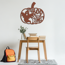 Halloween Boo Pumpkin Metal Wall Art - Spooky Halloween Decor- KAF276