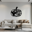 Halloween Boo Pumpkin Metal Wall Art - Spooky Halloween Decor- KAF276