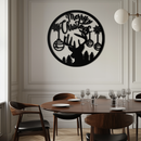 Merry Christmas Metal Wall Art - Festive Reindeer Silhouette Decor- KAF288