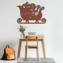 Christmas Sleigh Metal Wall Art - Festive Holiday Decor- KAF292