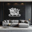 Christmas Sleigh Metal Wall Art - Festive Holiday Decor- KAF292