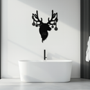 Reindeer Christmas Metal Wall Art - Festive Deer Decor with Ornaments- KAF295