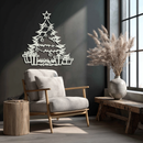 Christmas Tree Metal Wall Art - Festive Holiday Decor with Gifts- KAF298