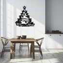 Christmas Tree Metal Wall Art - Festive Holiday Decor with Gifts- KAF298