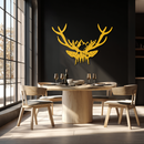Majestic Deer Skull Metal Wall Art - Nature-Inspired Antler Decor- KAF300