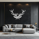 Majestic Deer Skull Metal Wall Art - Nature-Inspired Antler Decor- KAF300