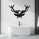 Majestic Deer Skull Metal Wall Art - Nature-Inspired Antler Decor- KAF300