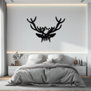 Majestic Deer Skull Metal Wall Art - Nature-Inspired Antler Decor- KAF300