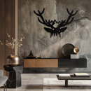 Majestic Deer Skull Metal Wall Art - Nature-Inspired Antler Decor- KAF300