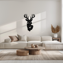 Majestic Deer Metal Wall Art - Nature-Inspired Steel Silhouette Decor- KAF301