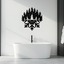 Snowflake Forest Metal Wall Art - Winter Tree Silhouette Home Decor- KAF303