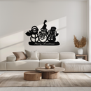 Frosty Trio Metal Wall Art - Merry Christmas Snowman Holiday Decor- KAF306