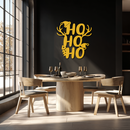 HO HO HO Metal Wall Art - Christmas Reindeer Antler Holiday Decor- KAF312