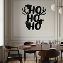 HO HO HO Metal Wall Art - Christmas Reindeer Antler Holiday Decor- KAF312