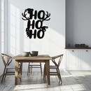 HO HO HO Metal Wall Art - Christmas Reindeer Antler Holiday Decor- KAF312
