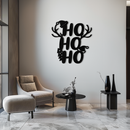 HO HO HO Metal Wall Art - Christmas Reindeer Antler Holiday Decor- KAF312