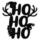 HO HO HO Metal Wall Art - Christmas Reindeer Antler Holiday Decor- KAF312