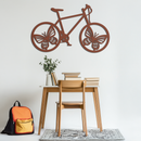 Butterfly Wheel Bicycle Metal Wall Art – Modern Artistic Bike Silhouette Decor- KAF319