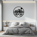 Mountain Bike Silhouette Metal Wall Art - Scenic Bicycle and Nature Scene Decor- KAF320