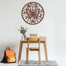 Butterfly Mandala Round Metal Wall Art - Elegant Circle Butterfly Silhouette for Home Decor- KAF322