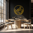 Flamingo Metal Wall Art – Elegant Flamingo Silhouette Steel Decor for Tropical and Modern Spaces- KAF333