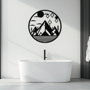 Abstract Mountain Metal Wall Art – Geometric Mountain Silhouette Steel Decor for Modern Interiors- KAF336