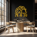 Elephant Family Metal Wall Art – Mom and Calves Silhouette Steel Decor for Nature and Animal Lovers- KAF337